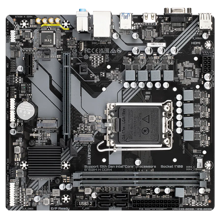 Gigabyte B760M H DDR4 Motherboard For Intel 12th | 13th | 14th Gen view 5